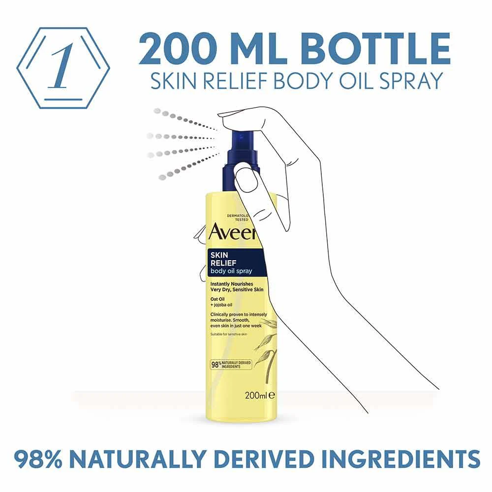 Aveeno Skin Relief Body Oil Spray 200ml - Image 4