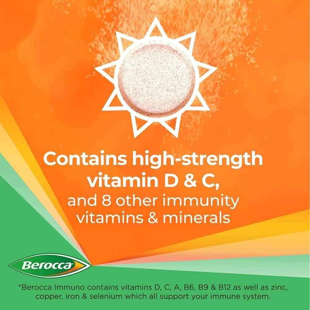 Berocca Immuno Sugar-Free Orange Effervescent Tablets 30 Pack - Image 5