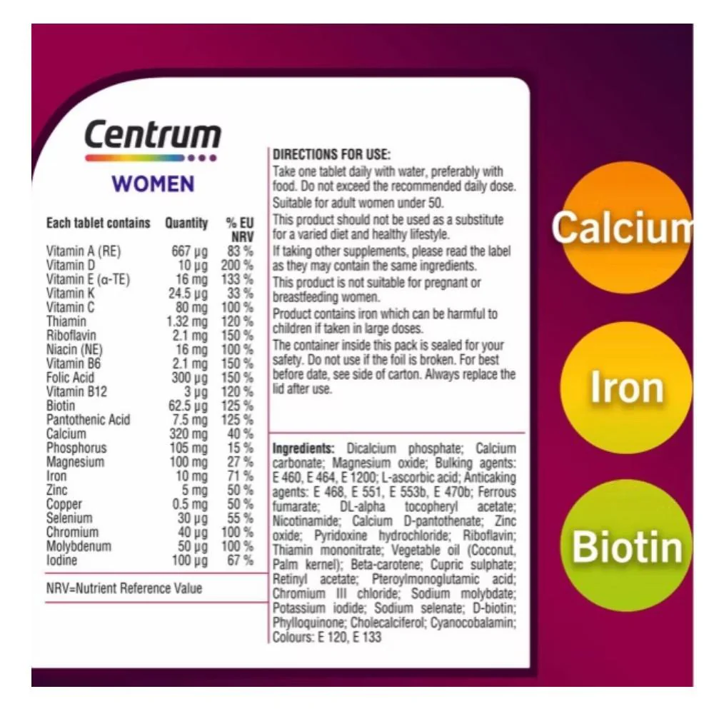 Centrum Women Multivitamins 60 Pack - Image 2