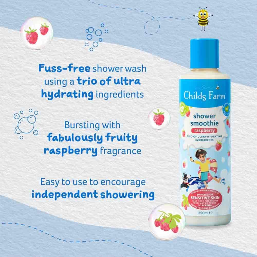 Childs Farm Shower Smoothie Raspberry 250ml - Image 4