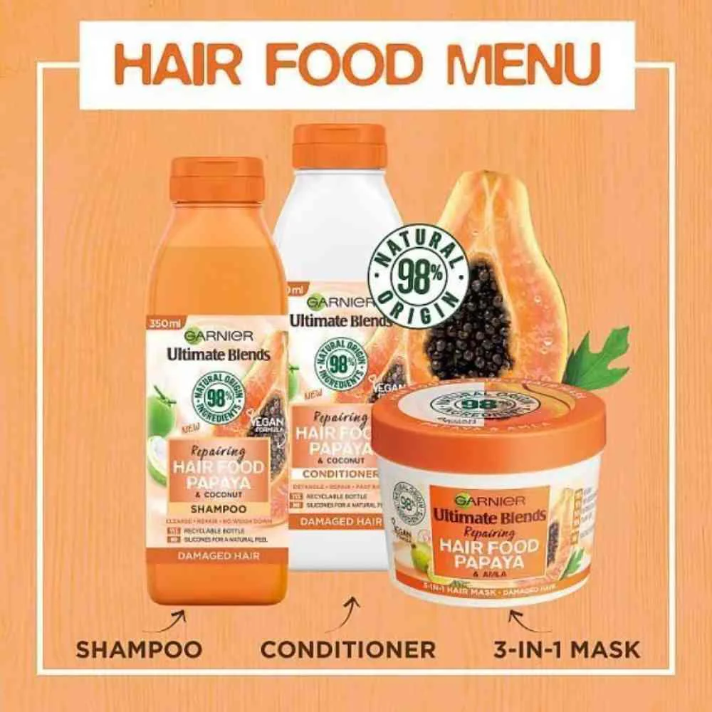 Garnier Ultimate Blends Hair Food Shampoo Papaya 350ml - Image 5