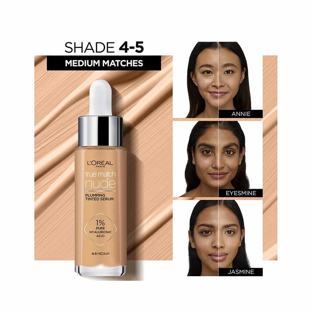 L'Oreal True Match Nude Plumping Tinted Serum 5-6 Medium Tan - Image 5