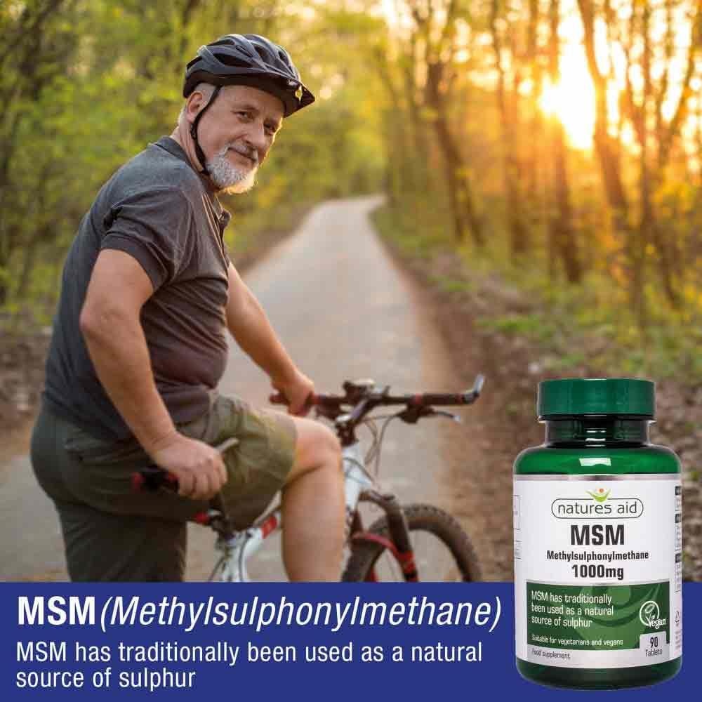 Natures Aid MSM Methylsulphonylmethane 1000mg 90 Tablets - Image 2
