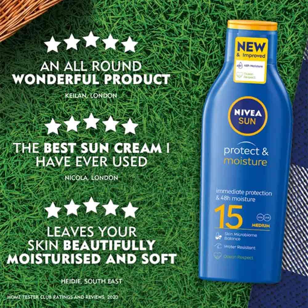 Nivea Sun Protect & Moisture Lotion SPF15 200ml - Image 3