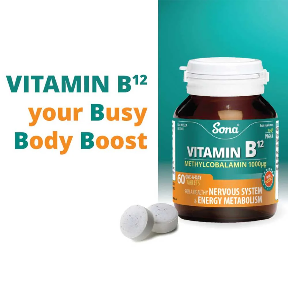 Sona Vitamin B12 - Methylcobalamin 1000μg 60 Tablets - Image 2
