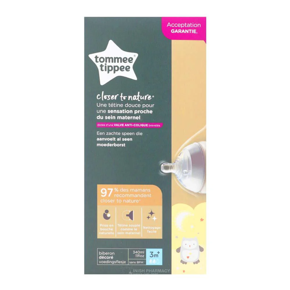 Tommee Tippee Closer To Nature Feeding Bottle Owl 340ml 3m+ - Image 2