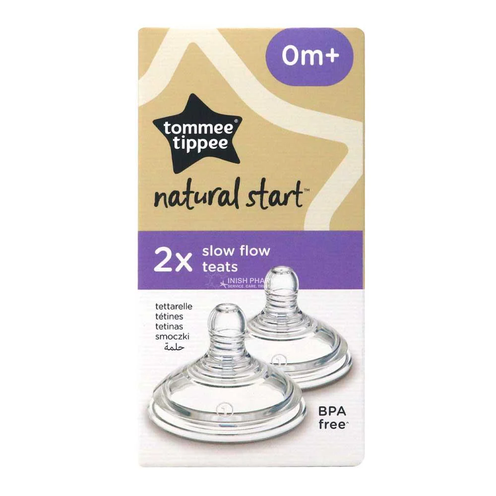 Tommee Tippee Natural Start Teats 0m+ Slow Flow 2 Pack