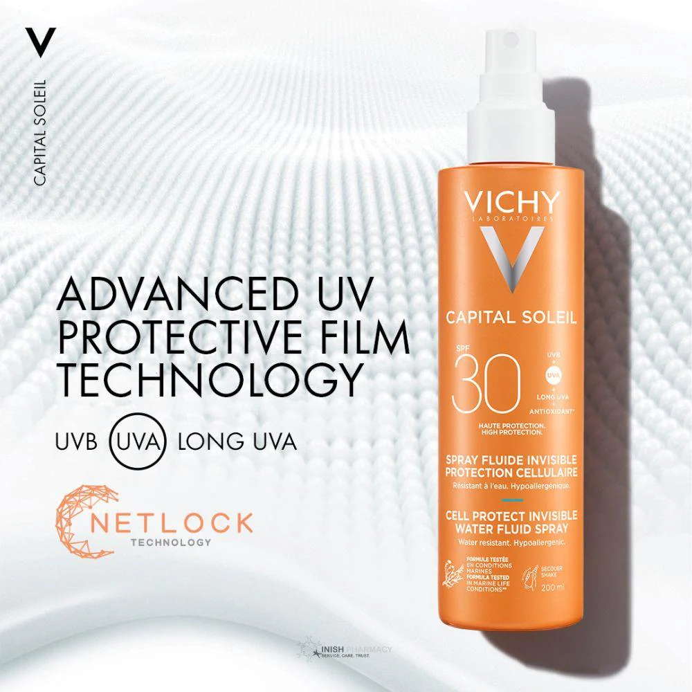 Vichy Capital Soleil Cell Protect SPF30 Water Fluid Spray 200ml - Image 2
