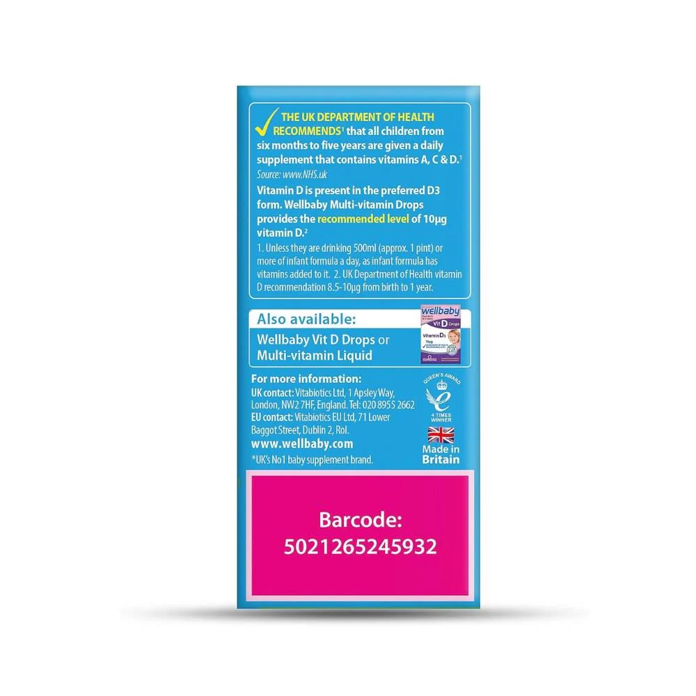Vitabiotics Wellbaby Multivitamin Drops 30ml - Image 2