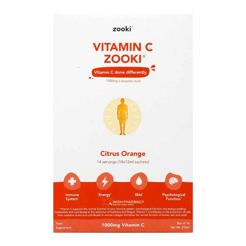 Zooki Vitamin C 1000mg 14 Sachets